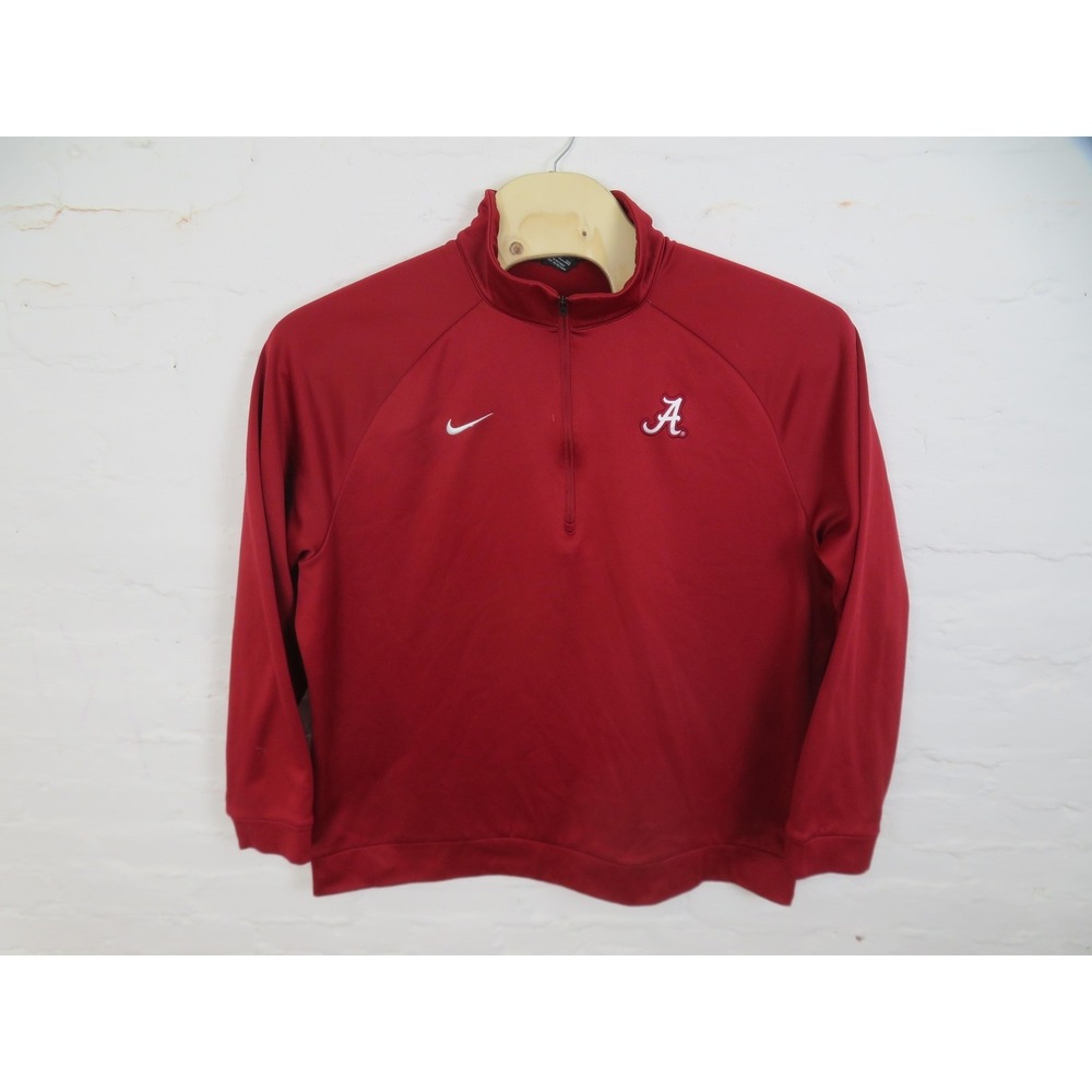 Alabama Crimson Tide 1/4 Zip Sweatshirt Mens 2XL Nike Red NCAA Football Pullover